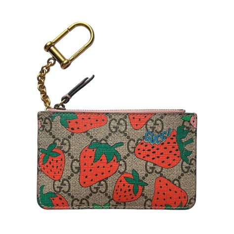 gucci strawberry print|gucci strawberry keychain wallet.